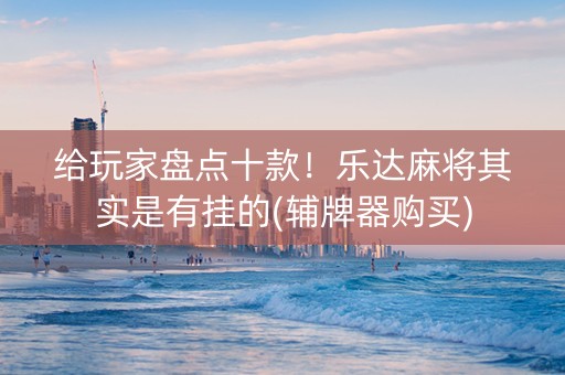 给玩家盘点十款！乐达麻将其实是有挂的(辅牌器购买)