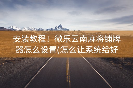 安装教程！微乐云南麻将铺牌器怎么设置(怎么让系统给好牌)
