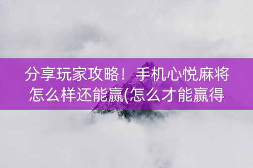 分享玩家攻略！手机心悦麻将怎么样还能赢(怎么才能赢得多)