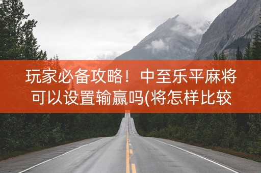 玩家必备攻略！中至乐平麻将可以设置输赢吗(将怎样比较容易赢)