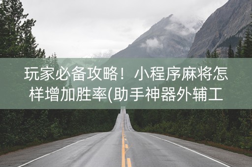 玩家必备攻略！小程序麻将怎样增加胜率(助手神器外辅工具)