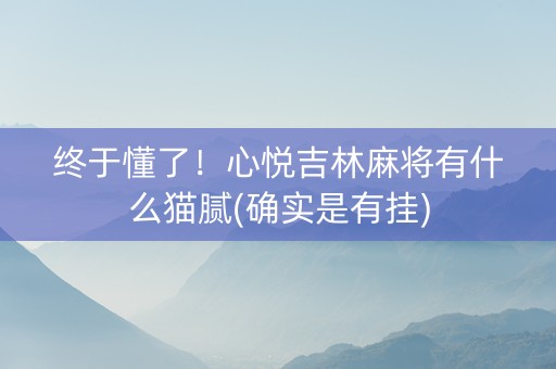 终于懂了！心悦吉林麻将有什么猫腻(确实是有挂)