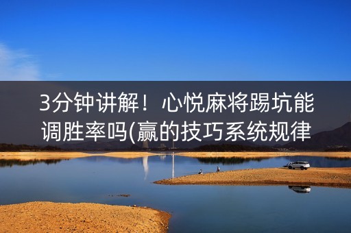 3分钟讲解！心悦麻将踢坑能调胜率吗(赢的技巧系统规律)