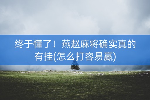 终于懂了！燕赵麻将确实真的有挂(怎么打容易赢)