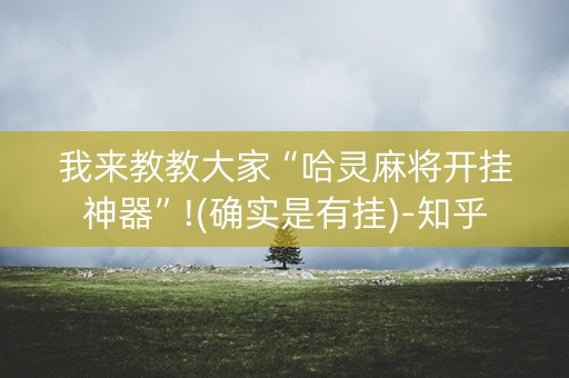 我来教教大家“哈灵麻将开挂神器”!(确实是有挂)-知乎