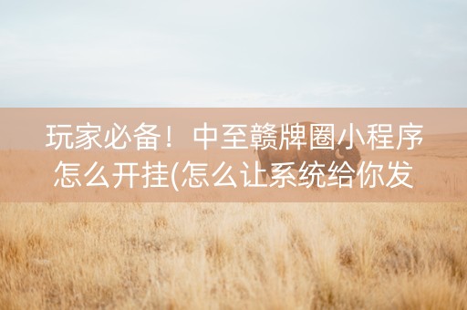 玩家必备！中至赣牌圈小程序怎么开挂(怎么让系统给你发好牌)