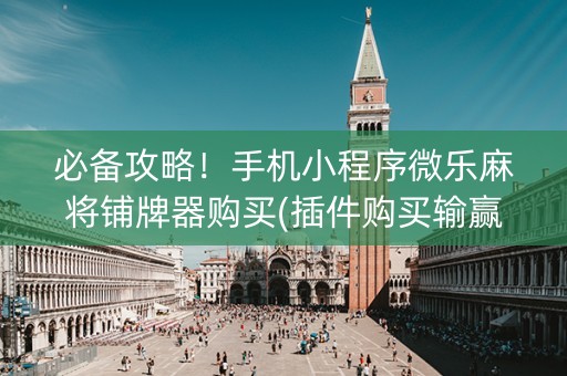 必备攻略！手机小程序微乐麻将铺牌器购买(插件购买输赢规律)