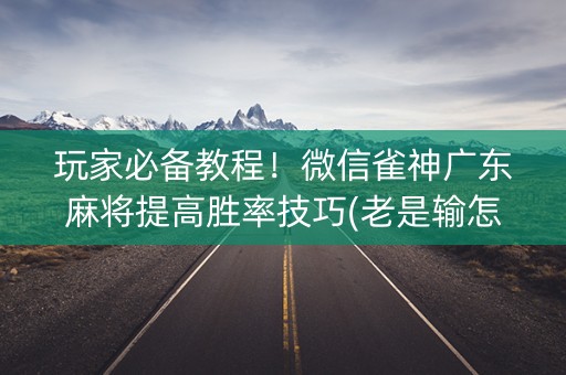 玩家必备教程！微信雀神广东麻将提高胜率技巧(老是输怎么回事)