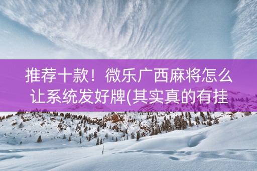 推荐十款！微乐广西麻将怎么让系统发好牌(其实真的有挂)