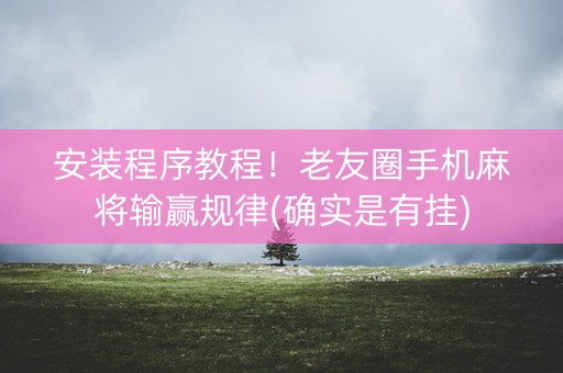 安装程序教程！老友圈手机麻将输赢规律(确实是有挂)