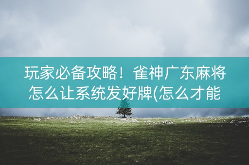 玩家必备攻略！雀神广东麻将怎么让系统发好牌(怎么才能赢)