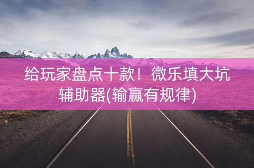 给玩家盘点十款！微乐填大坑辅助器(输赢有规律)
