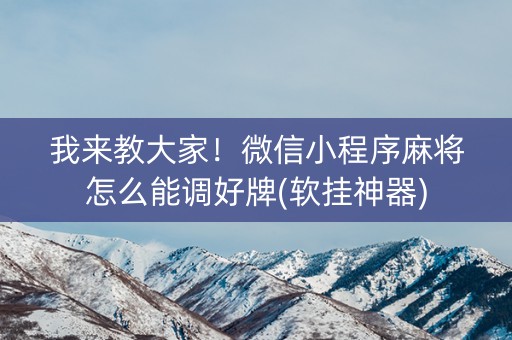 我来教大家！微信小程序麻将怎么能调好牌(软挂神器)