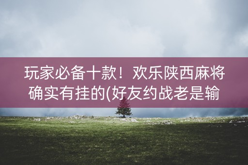 玩家必备十款！欢乐陕西麻将确实有挂的(好友约战老是输)
