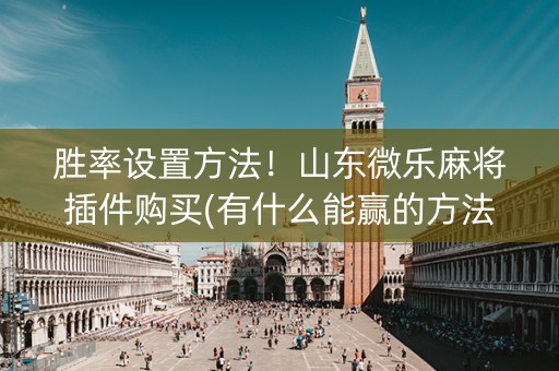胜率设置方法！山东微乐麻将插件购买(有什么能赢的方法)