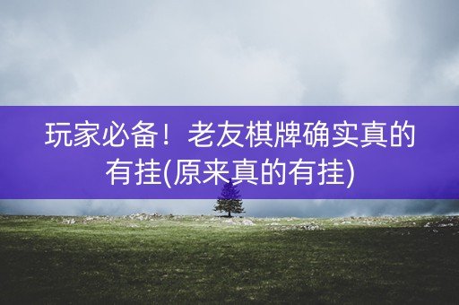 玩家必备！老友棋牌确实真的有挂(原来真的有挂)