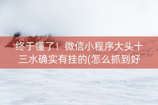 终于懂了！微信小程序大头十三水确实有挂的(怎么抓到好牌)
