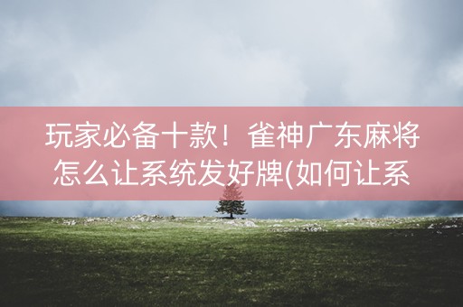 玩家必备十款！雀神广东麻将怎么让系统发好牌(如何让系统发好牌)