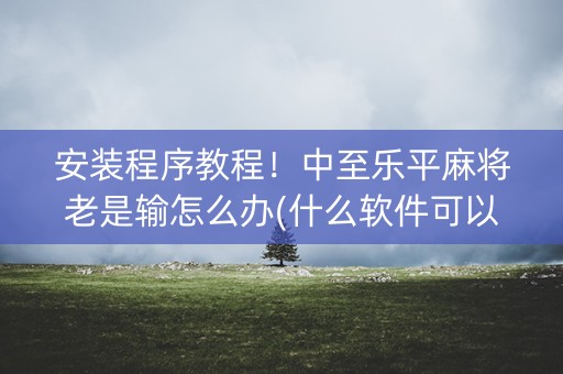 安装程序教程！中至乐平麻将老是输怎么办(什么软件可以赢)