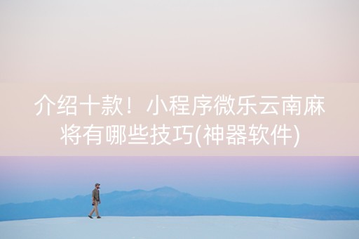 介绍十款！小程序微乐云南麻将有哪些技巧(神器软件)