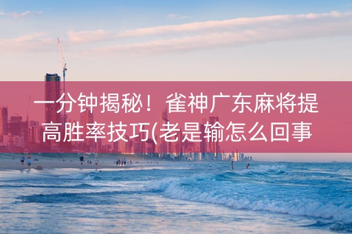 一分钟揭秘！雀神广东麻将提高胜率技巧(老是输怎么回事)