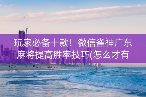玩家必备十款！微信雀神广东麻将提高胜率技巧(怎么才有赢的几率)
