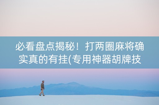 必看盘点揭秘！打两圈麻将确实真的有挂(专用神器胡牌技巧)
