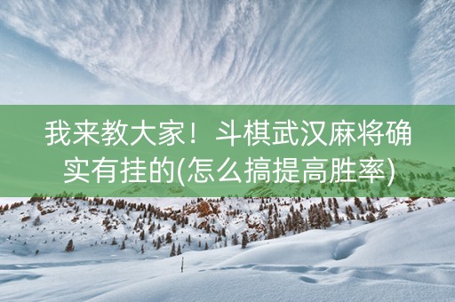 我来教大家！斗棋武汉麻将确实有挂的(怎么搞提高胜率)