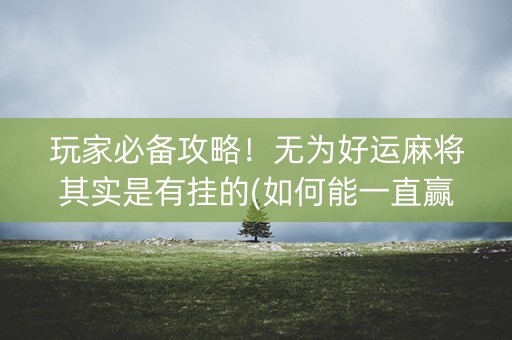 玩家必备攻略！无为好运麻将其实是有挂的(如何能一直赢)