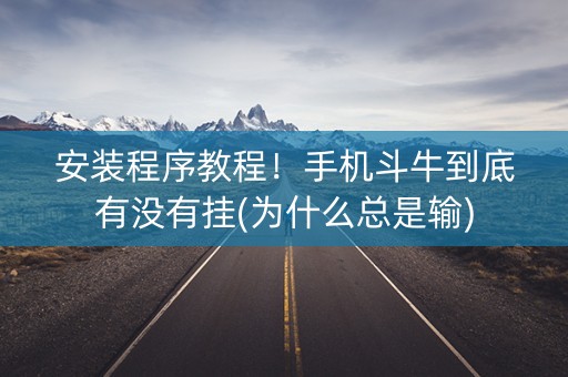 安装程序教程！手机斗牛到底有没有挂(为什么总是输)