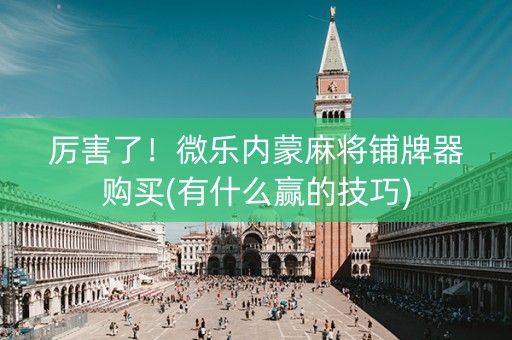 厉害了！微乐内蒙麻将铺牌器购买(有什么赢的技巧)