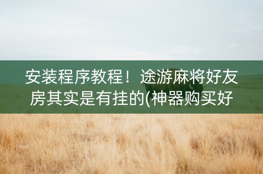 安装程序教程！途游麻将好友房其实是有挂的(神器购买好牌规律)