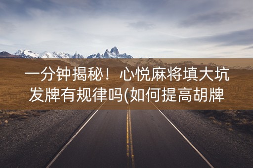 一分钟揭秘！心悦麻将填大坑发牌有规律吗(如何提高胡牌率)