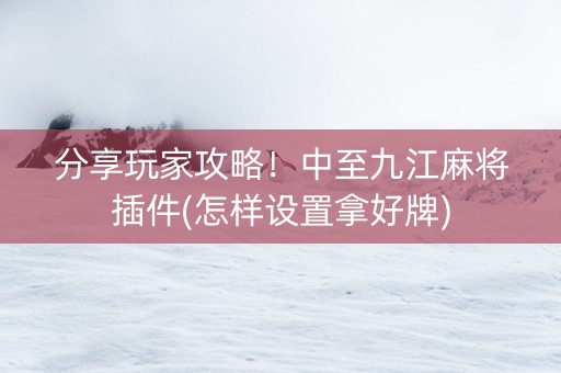 分享玩家攻略！中至九江麻将插件(怎样设置拿好牌)