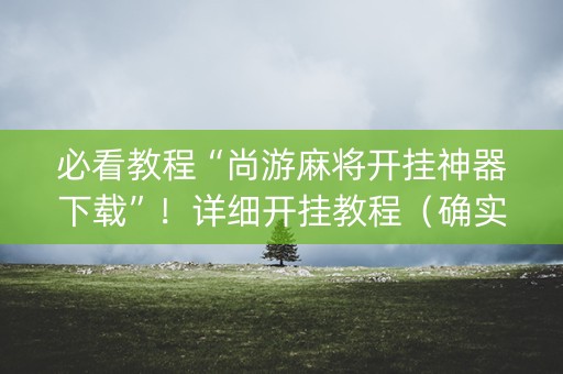 必看教程“尚游麻将开挂神器下载”！详细开挂教程（确实真的有挂)-知乎