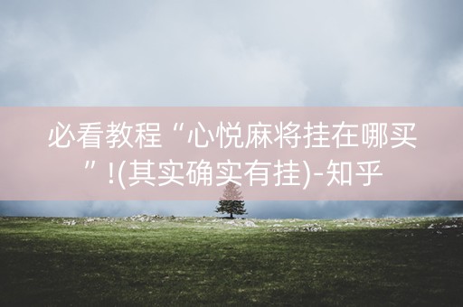 必看教程“心悦麻将挂在哪买”!(其实确实有挂)-知乎