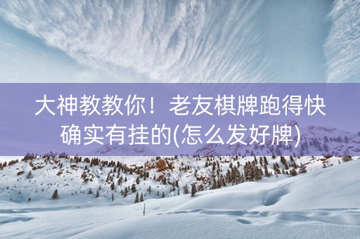 大神教教你！老友棋牌跑得快确实有挂的(怎么发好牌)