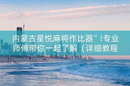 内蒙古星悦麻将作比器”!专业师傅带你一起了解（详细教程）-知乎