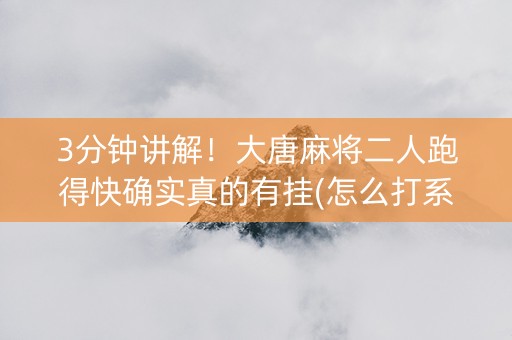 3分钟讲解！大唐麻将二人跑得快确实真的有挂(怎么打系统才能给好牌)