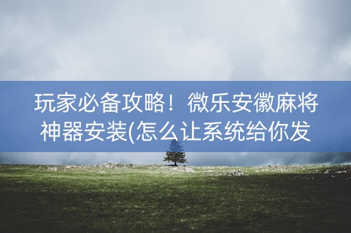 玩家必备攻略！微乐安徽麻将神器安装(怎么让系统给你发好牌)