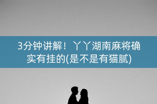 3分钟讲解！丫丫湖南麻将确实有挂的(是不是有猫腻)