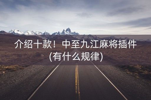 介绍十款！中至九江麻将插件(有什么规律)