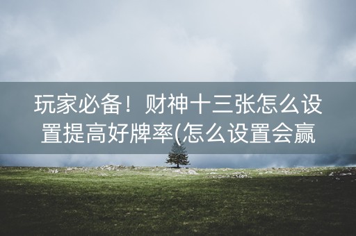 玩家必备！财神十三张怎么设置提高好牌率(怎么设置会赢)