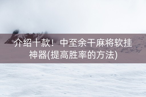 介绍十款！中至余干麻将软挂神器(提高胜率的方法)