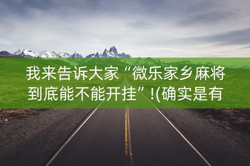 我来告诉大家“微乐家乡麻将到底能不能开挂”!(确实是有挂)-知乎