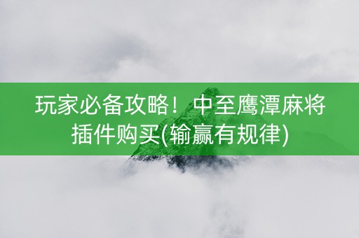 玩家必备攻略！中至鹰潭麻将插件购买(输赢有规律)