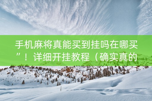 手机麻将真能买到挂吗在哪买”！详细开挂教程（确实真的有挂)-知乎