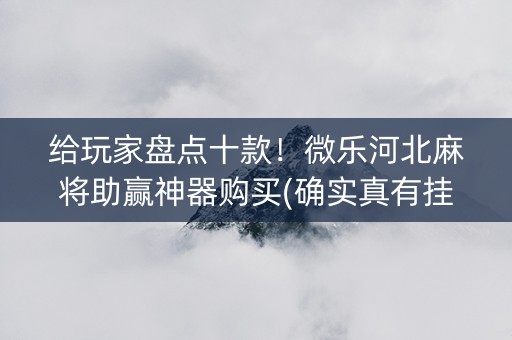 给玩家盘点十款！微乐河北麻将助赢神器购买(确实真有挂)