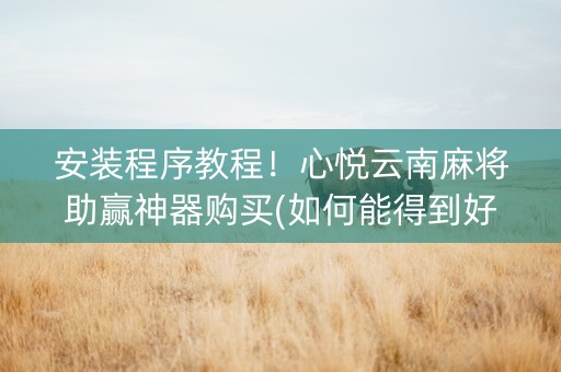 安装程序教程！心悦云南麻将助赢神器购买(如何能得到好牌)