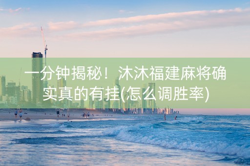 一分钟揭秘！沐沐福建麻将确实真的有挂(怎么调胜率)